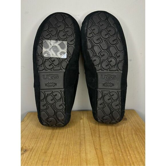 UGG Men's Ascot Suede Shearling Lining Square Toe Slipper Black Size 9 - Picture 6 of 7